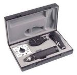 Ri-vision Ophthalmoscope/ Retinoscope with spot lamp, Battery handle type C with rheotronics, Model: 3799 Make: Riester, Germany