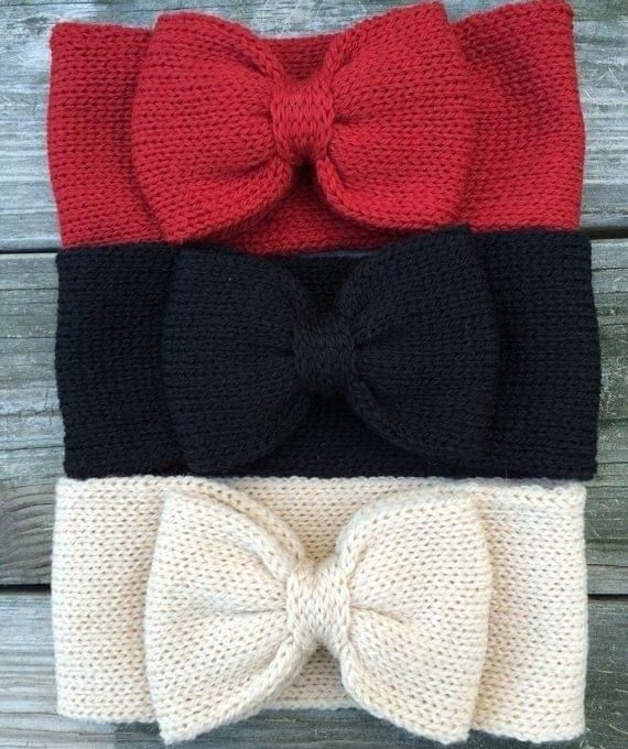 Crochet baby bow headband
