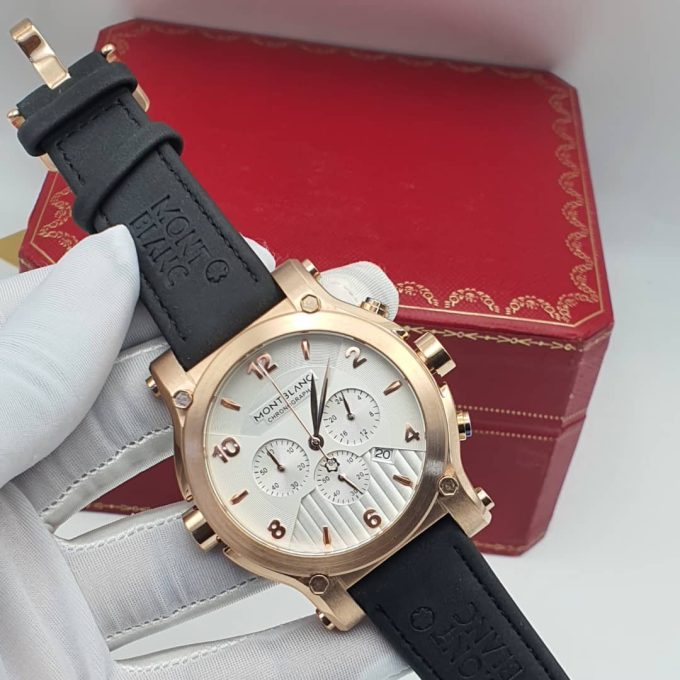 Mont Blanc Leather Chronograph WristwatchMont Blanc Leather Chronograph Wristwatch