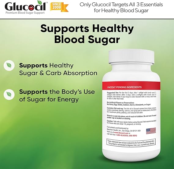 Glucocil – Premium Blood Sugar Support - Over 2 Million Bottles Sold - Supports The 3 Essentials for Healthy Blood Sugar - Since 2008, with Berberine, Proprietary Mulberry Leaf, and More