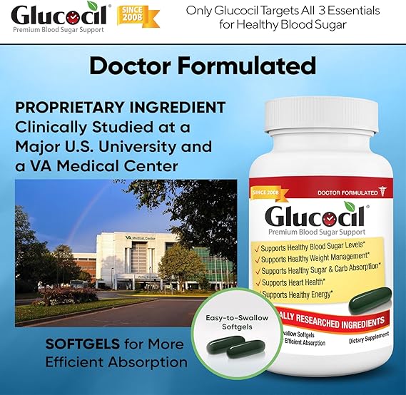 Glucocil – Premium Blood Sugar Support - Over 2 Million Bottles Sold - Supports The 3 Essentials for Healthy Blood Sugar - Since 2008, with Berberine, Proprietary Mulberry Leaf, and More