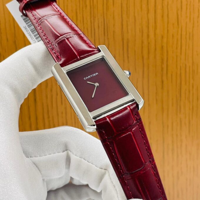 Red Cartier leather watch