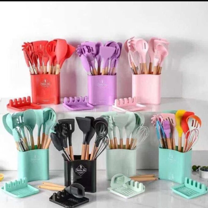 Multiple ceramic utensil holder