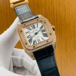 Automatic stone cartier watch with warrant card