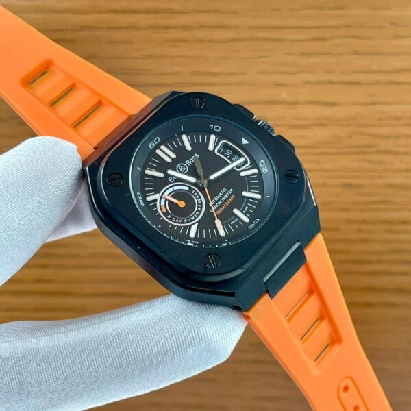 Bell and ross rubber strap watch with warrant card