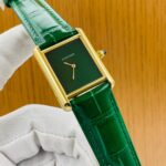 Green Cartier leather watch