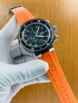 Orange Oris rubber strap watch