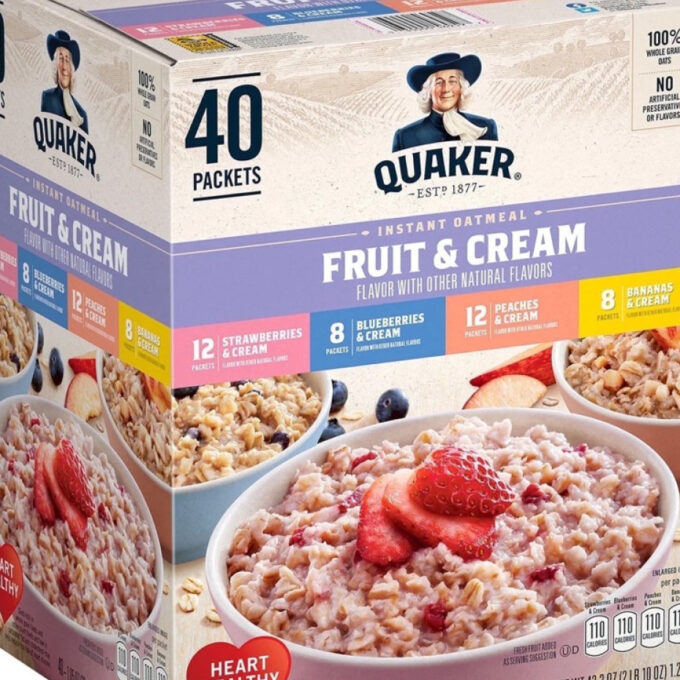 Quaker Instant Oatmeal Fruit And Cream Variety Pack -40pk