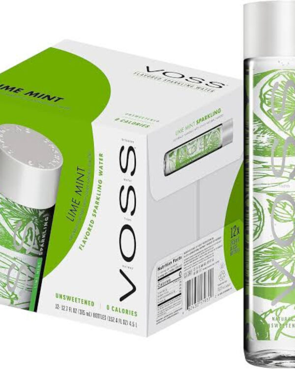Voss Lime Mint Sparkling Water (12 Glass Bottles )