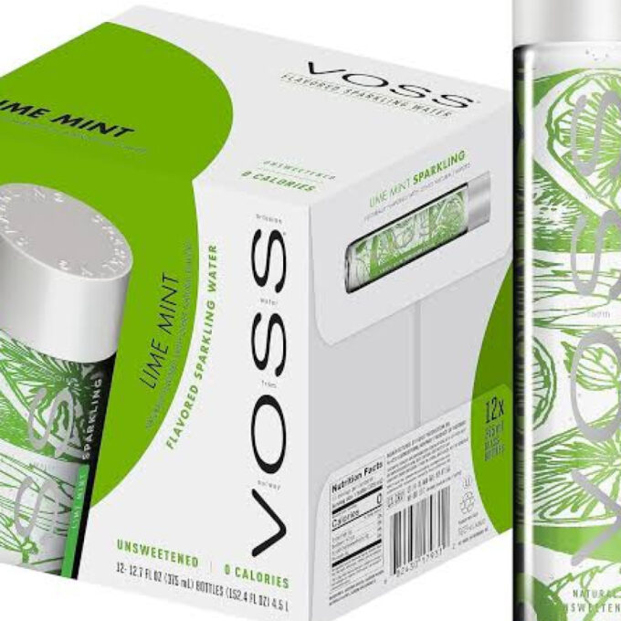 Voss Lime Mint Sparkling Water (12 Glass Bottles )