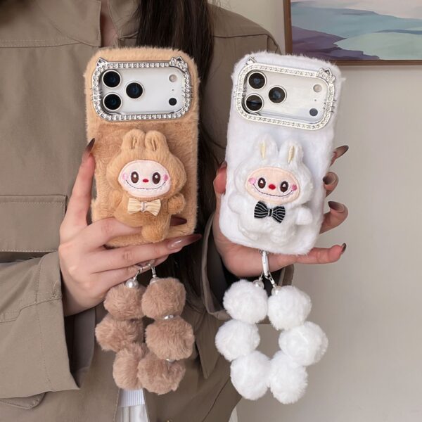 Hot Selling 3D Plush Cute Fashion Cartoon Design Shockproof Phone Plush Case for iphone 17/16/15/14/13 for Girls